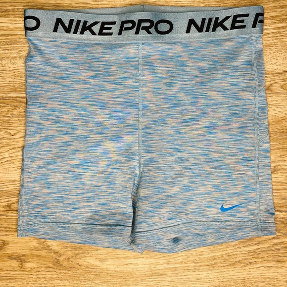 Nike Pro Heathered Blue Shorts - Picture 1 of 8